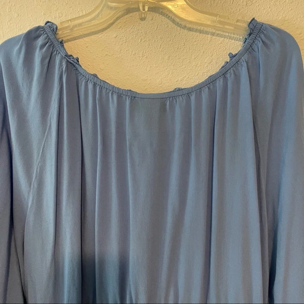 Lane Bryant Sky Blue 3/4 Length Sleeve Blouse